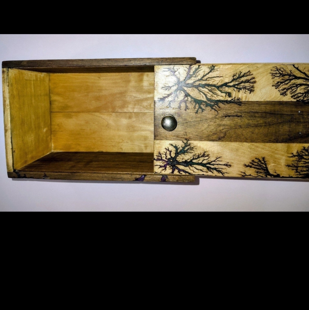 One-of-a-Kind Fractal Burnt Card Box designed by Beetle Burnt